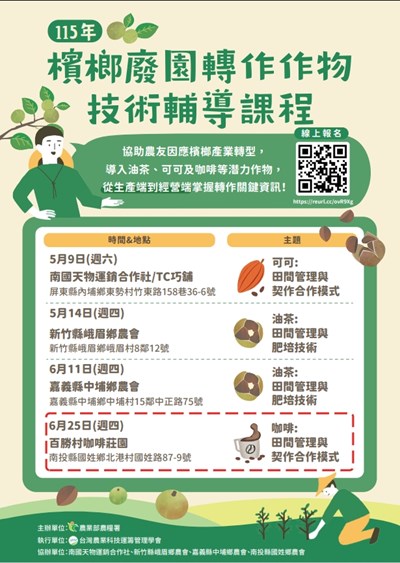 檳榔廢園轉作作物之技術輔導課程：咖啡場次
