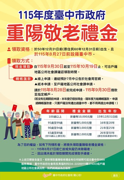 115年度重陽敬老禮金(海報)